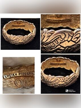 Vintage Lucien Piccard Rare Gold Plated Hinged Clamper Bracelet